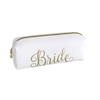 Bride Gold Script Rectangular Zip Cosmetic Case