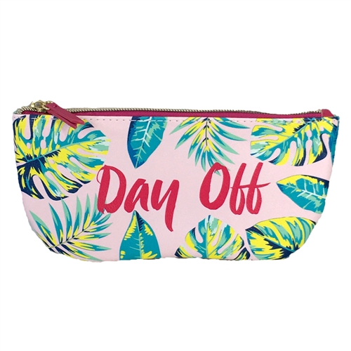 Day Off Palm Print Zip Cosmetic Sunglasses Case