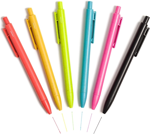 Bold & Bright Colored Hybrid Ink Eco Friendly Ballpoint Pens