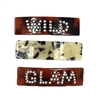 Gia "Wild at Heart" French Barrette Hair Clip Set: 3 Trendy & Stylish Multi-Color Clips for Women