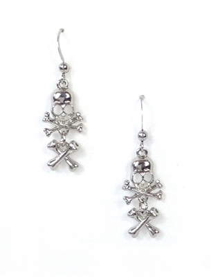 Skull & Cross Bones Drop Earrings