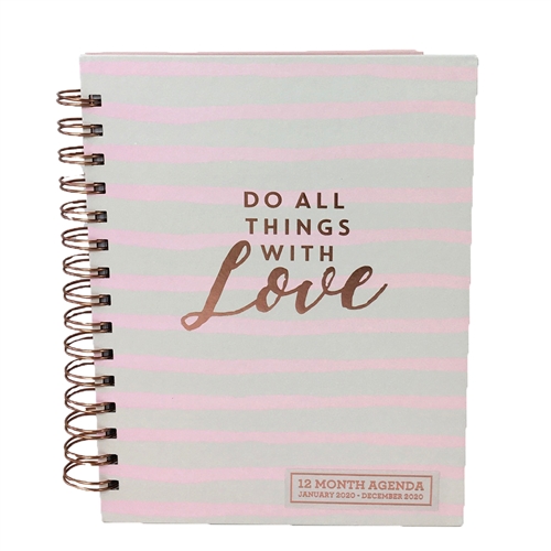 Do All Things with Love 2020 12 Month Agenda Weekly Planner Personal Organizer