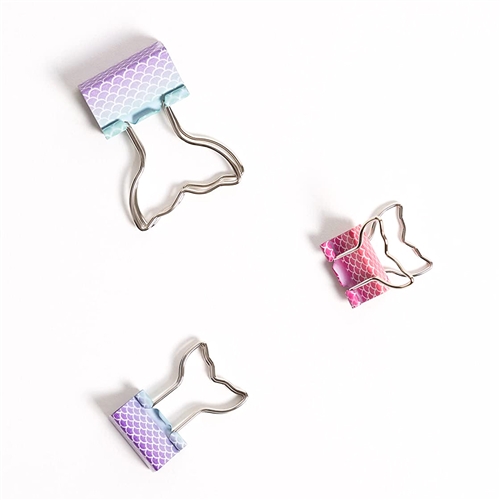Mermaid Tail Binder Clips Assorted Sizes 8 Count