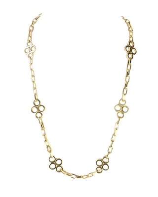 Tory Burch Large Clover Chain Long Necklace