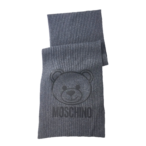 Moschino Teddy Bear Logo Wool Scarf