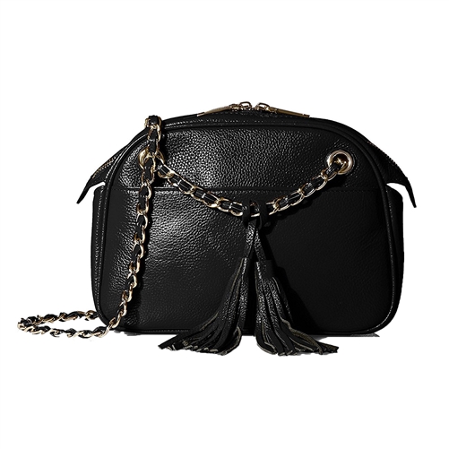 Zenith Leather Tassel Chain Convertible Crossbody