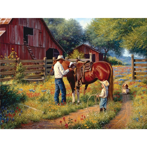 SunsOut Learning the Ropes Horse 500 Large Piece Jigsaw Puzzle