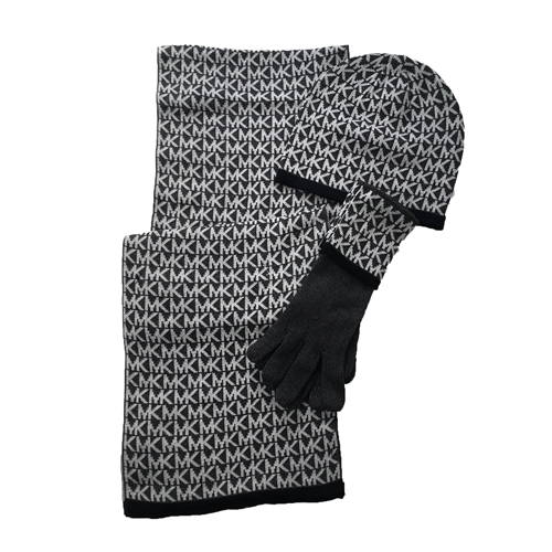 Michael Kors MK Repeat Logo Scarf, Hat & Gloves 3 Piece Set