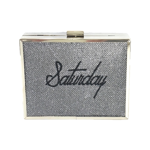 Saturday Shimmering Box Clutch Evening Bag