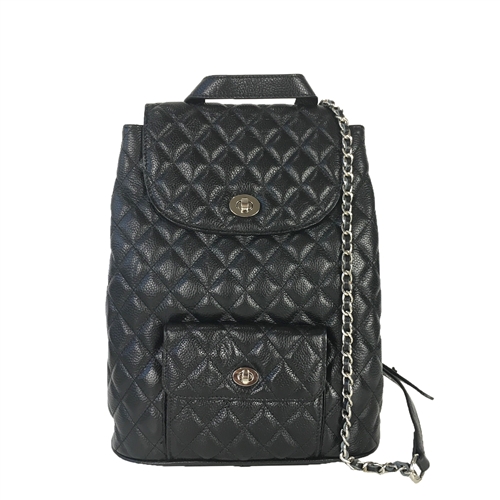 Zenith Diamond Quilted Leather Backpack