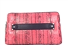 Milly Mercer Large Watersnake Clutch, Coral & Black Exotic Leather Evening Bag for Women