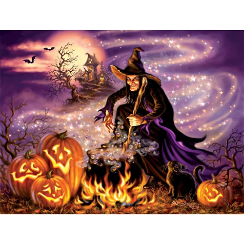 SunsOut All Hallows Eve Witch Brew 500 PC Jigsaw Puzzle Halloween
