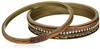 T.R.U. 1928 Native American Style Bangles, 2-Piece Brown & Butterscotch Medley Set of Women's Beaded Bracelets