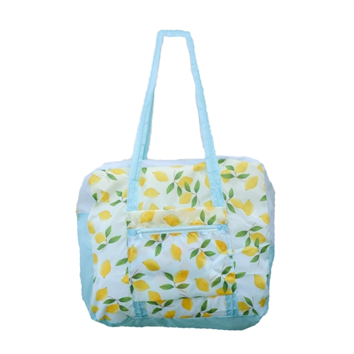 TOOT Squeeze The Day Lemon Print Reusable Packable Small Tote Bag