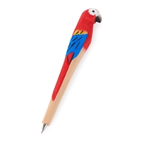 Colorful Carved Parrot Wooden Ball Point Pen Gift Boxed
