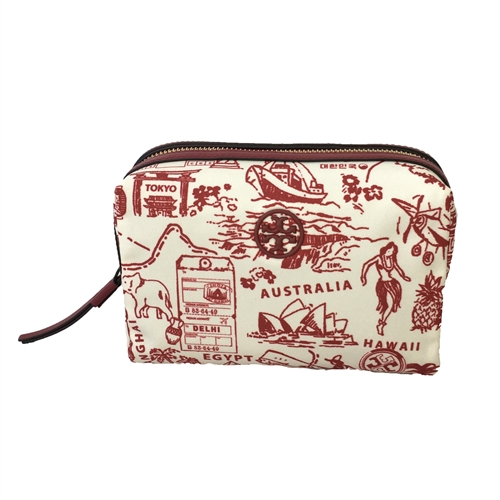 Tory Burch Perry Nylon Travel Print Small Cosmetic Case