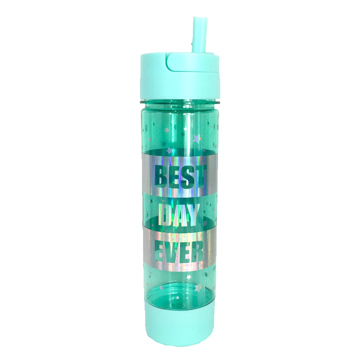 Best Day Ever BPA Free Travel Water Bottle w Snack Compartment, Aqua