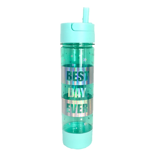 Best Day Ever BPA Free Travel Water Bottle w Storage Holder
