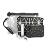 3-Piece Travel Makeup Bag Set with Built-In 2600mAh Power Bank: TSA-Approved Clear Pouch, Cute Dot Print Cosmetic Bags & 3-in-1 Charging Cable for Women