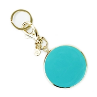 Mary Square Turn It Up Teal Enamel Key Chain