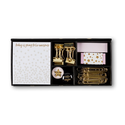 Make Magic Gold Metallics Boxed Desk Organizer Stationery Set