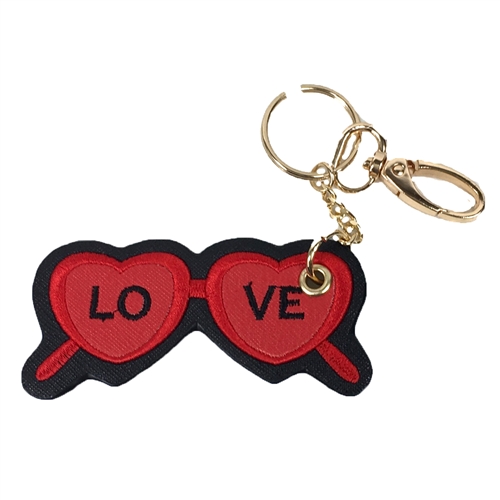 Heart Sunglasses Key Chain Purse Charm