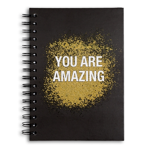 You Are Amazing Glitter Hardcover Spiral Notebook