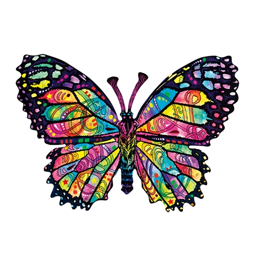 Stained Glass Butterfly 1000 Pc Tree Shaped Jigsaw Puzzle