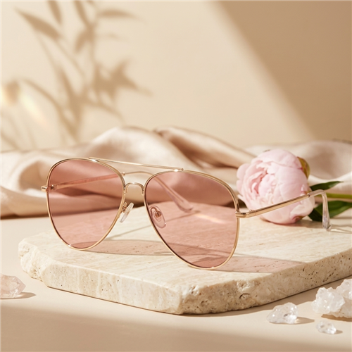 60MM Mirrored Pink Flat Lens Aviator Sunglasses