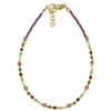 Zad Bohemian Purple Beaded Anklet Bracelet - Multi-Strand Nighttime Beach Jewelry for Women