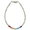 Zad Rainbow Sparkle Beaded Anklet Bracelet, Multicolor Beaded Jewelry for Women, Summer Beach Ankle Accessory