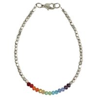 Zad Jewelry Rainbow Sparkle Beaded Anklet Bracelet