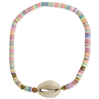 Pastel Perfection Cowry Shell Stretch Anklet Bracelet
