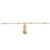 Zad Pineapple Charm Anklet Bracelet in Gold - Tropical Summer Beach Jewelry for Women