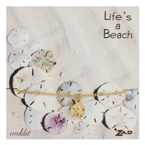 Zad Jewelry Life's a Beach Sand Dollar Charm Anklet Bracelet