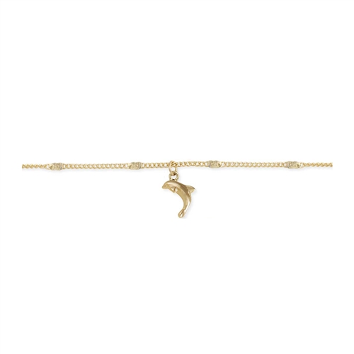 Zad Jewelry Keep Smiling Dolphin Charm Anklet Bracelet