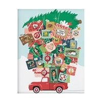 Scratch Off Custom Message Holiday Advent Calendar Red Truck with Christmas Tree Gifts