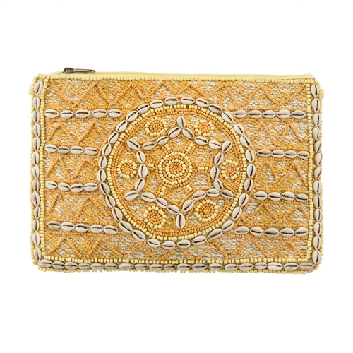 Alex Max Astris Cowrie Seashell Beaded Convertible Clutch Crossbody