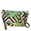 Alex Max Palm Leaf Print Canvas 3 Way Crossbody Wristlet Clutch