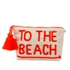 Alex Max Convertible Canvas Crossbody Clutch & Beach Bag, Natural/Orange - Two-in-One Handbag for Women