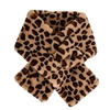 Alex Max Leopard Print Plush Faux Fur Pull Through Scarf