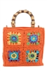 Margaux Granny Square Patchwork Crochet Top Handle Crossbody Tote Bag