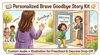 Custom kids MP3 audio stories for school mornings, getting ready, and drop-off routines. Includes personalized illustrations, reminder tracks, and optional printed gift kit.