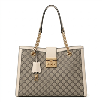 Gucci Padlock Medium Tote in GG Supreme Canvas, Iconic Designer Shoulder Bag for Women