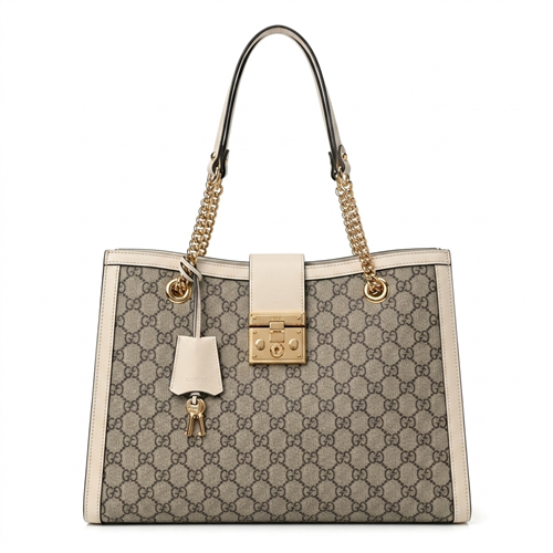 Gucci Padlock Medium Tote in GG Supreme Canvas, Iconic Designer Shoulder Bag for Women