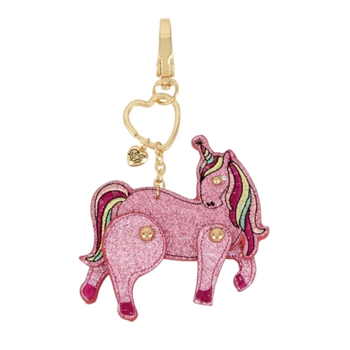 Betsey Johnson Glitter Unicorn Movable Keychain FOB Bag Charm