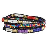 Bright Colorful Beaded Layered Wrap Bracelet