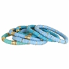 Zad Jewelry Blue Skies Heishi Beaded Stretch Bracelets Set of 6