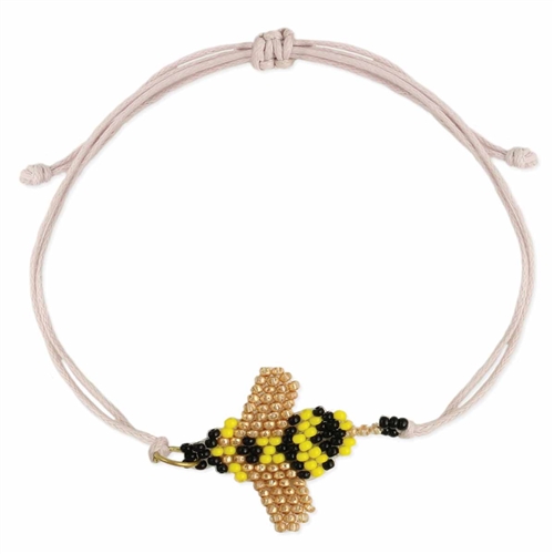 Buzzin Around Beaded Bee Slider Pull Bracelet