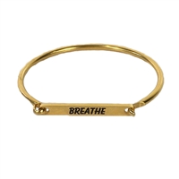 Breathe Stamped Word Latch Bangle Bracelet